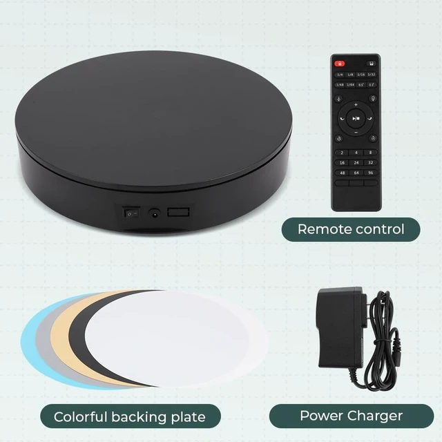 Alt view image 7 of 7 - Cordless & Rechargeable Photography Turntable 13.7inch/110lb Motorized Rotating Display Stand with Remote Control, 360 Degree Large Display Turntable (Black)