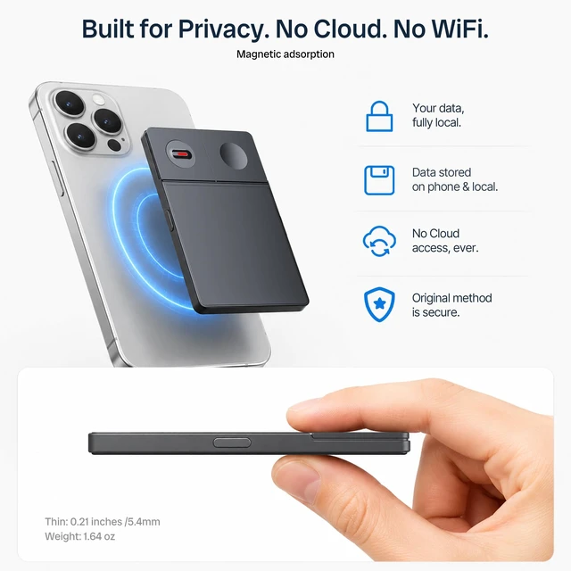 Alt view image 5 of 7 - Note Pro AI Voice Recorder, Auto Transcription, AI Note Taker 52 Hours Long Battery Life, Smart Note Organizer, Professional Recording Device for Lectures, Meetings, Interviews