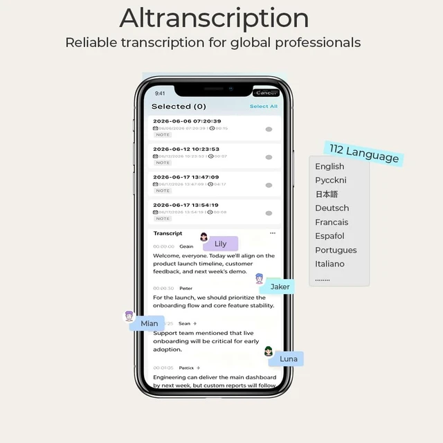Alt view image 6 of 7 - AI Voice Recorder, AI Note Taker with Transcription & Summary, 64GB