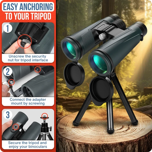 Alt view image 3 of 7 - 10x42 Binoculars for Adults, High Powered Binoculars for Bird Watching, Hunting, Hiking, Travel, Wildlife Viewing & Stargazing