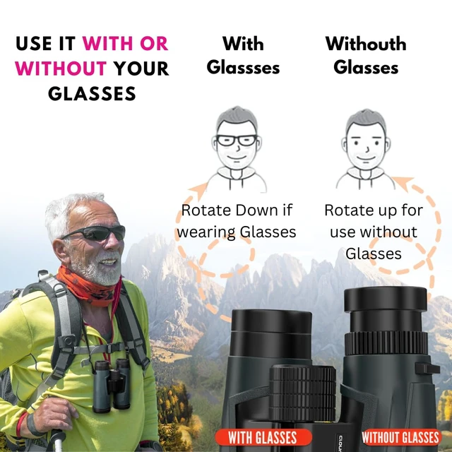 Alt view image 4 of 7 - 10x42 Binoculars for Adults, High Powered Binoculars for Bird Watching, Hunting, Hiking, Travel, Wildlife Viewing & Stargazing