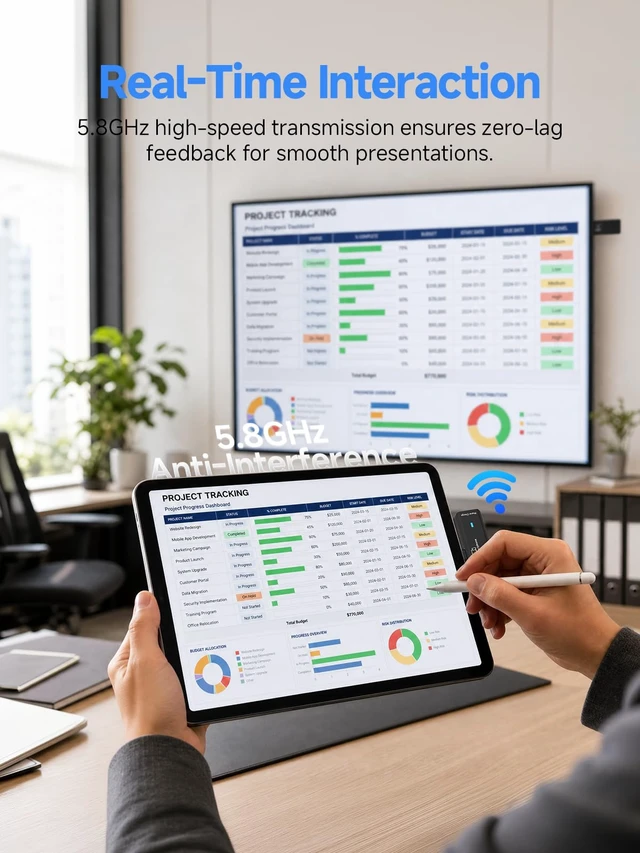 Alt view image 4 of 7 - Wireless USB-C Transmitter to HDMI Receiver, Plug & Play, Black No Wi-Fi Stable 5.8GHz Wireless Connection 4K Decode, 1080P@60Hz Output, Pocket-Size for Business Travel