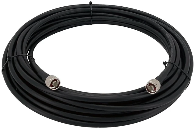 Main image of 50ft RG8U Coaxial Cable N-Male to N-Male 50 Ohm impedance. Ideal for FM transmitter, CB/HAM/VHF radio, VSWR meter, and antenna connections