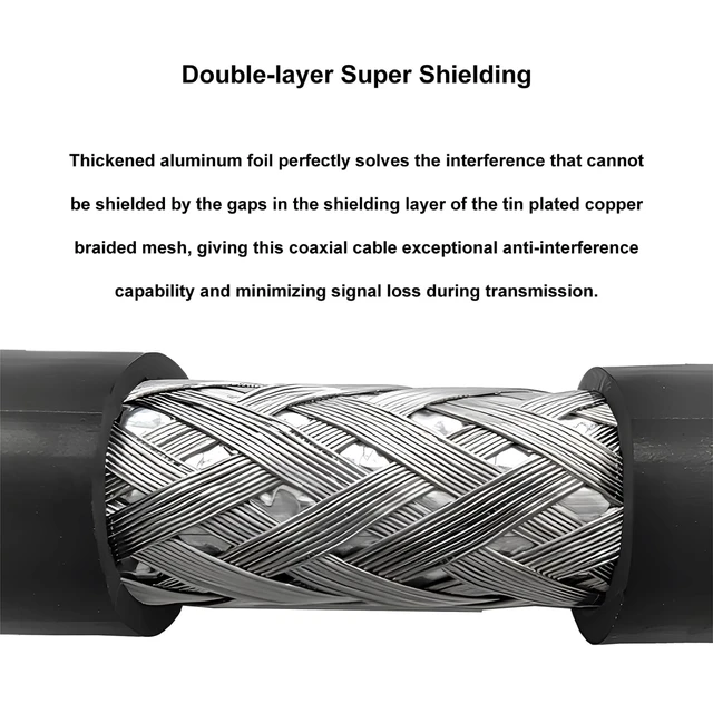 Alt view image 4 of 6 - 50ft RG8U Coaxial Cable N-Male to N-Male 50 Ohm impedance. Ideal for FM transmitter, CB/HAM/VHF radio, VSWR meter, and antenna connections