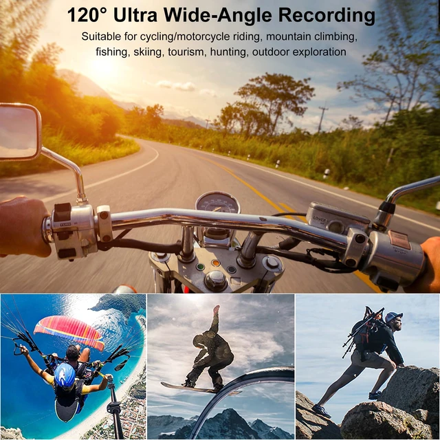 Alt view image 2 of 7 - Helmet Camera for Motorcycle Bike, Bluetooth App Control Helmet Cam Waterproof Action Camera DV DVR Riding Recorder Cycling Helmet Cam for Bicycle, Motorbike