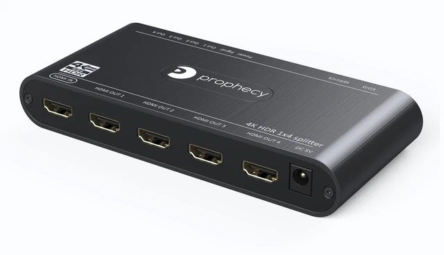 Main image of Prophecy 1x4 HDMI Splitter 4K60Hz HDR (PRO-HDRsplit4P) 4K60 4:4:4, 18Gbps, auto scaling, HDCP 2.2, EDID, 3D, firmware upgrade, TAA; 1 input, 4 outputs