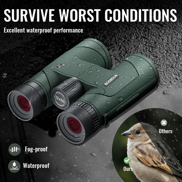 Alt view image 5 of 7 - 12x50 HD Optics Binoculars for Adults with Upgraded Phone Adapter, Tripod and Tripod Adapter - Professional Waterproof Binoculars with BaK4 prisms and Large View for Bird Watching,Hunting