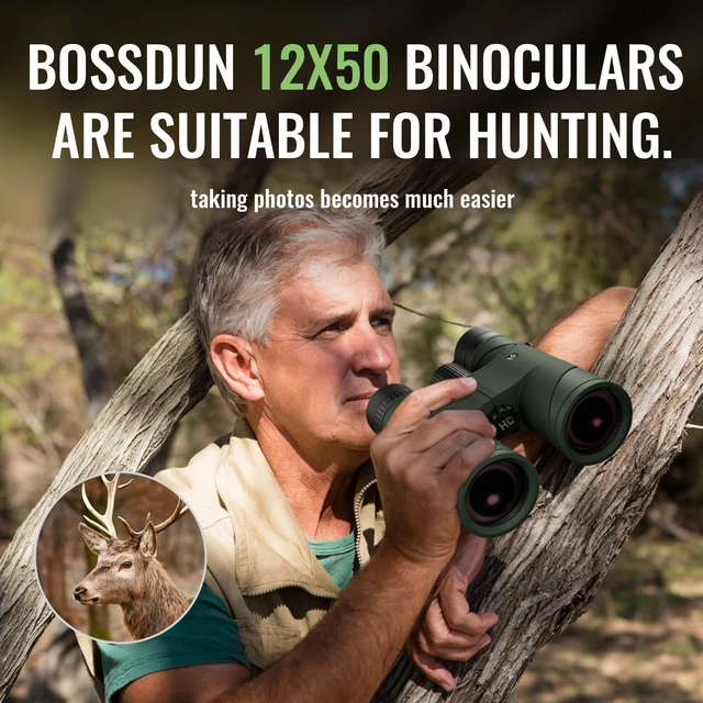 Alt view image 6 of 7 - 12x50 HD Optics Binoculars for Adults with Upgraded Phone Adapter, Tripod and Tripod Adapter - Professional Waterproof Binoculars with BaK4 prisms and Large View for Bird Watching,Hunting