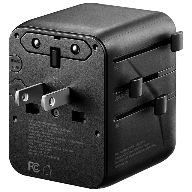 Alt view image 4 of 7 - All-in-One Ground Travel Adapter Converter Series with USB Ports (20W All-in-1 Travel Adapter)