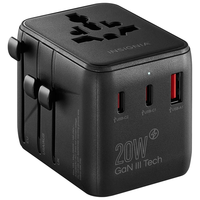 Alt view image 5 of 7 - All-in-One Ground Travel Adapter Converter Series with USB Ports (20W All-in-1 Travel Adapter)