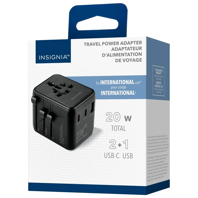Alt view image 6 of 7 - All-in-One Ground Travel Adapter Converter Series with USB Ports (20W All-in-1 Travel Adapter)