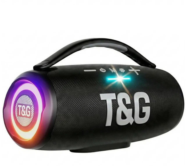 Main image of TG Bluetooth Ourdoor Speaker with Bass, 60W Loud Boombox IPX5 Waterproof Speaker for travel, USB / TF / FM Radio, RGB Light, Party Gift, Black