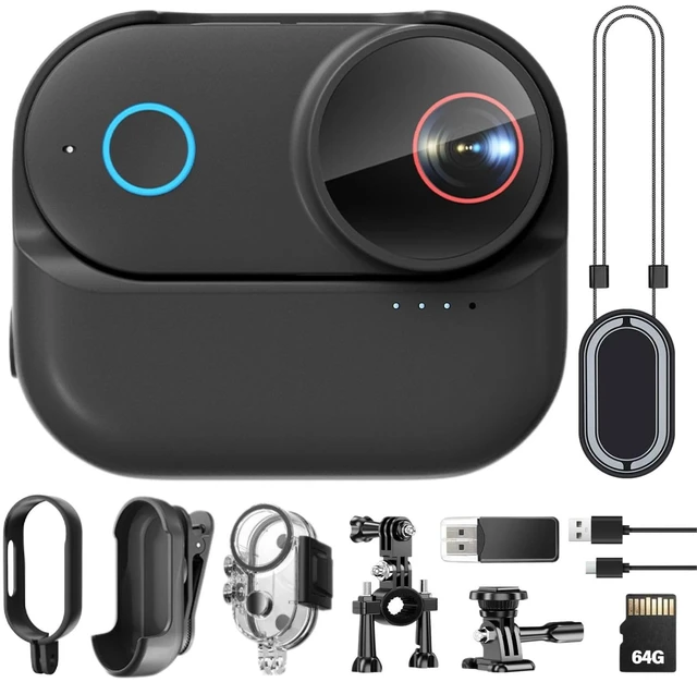 Main image of 4K Ultra HD Action Camera, 6-Axis Electronic Image Stabilization, 154° Wide Angle Lens, Waterproof Sports Camera with WiFi, 5H Battery Life with Charging Case (Black, 64GA)