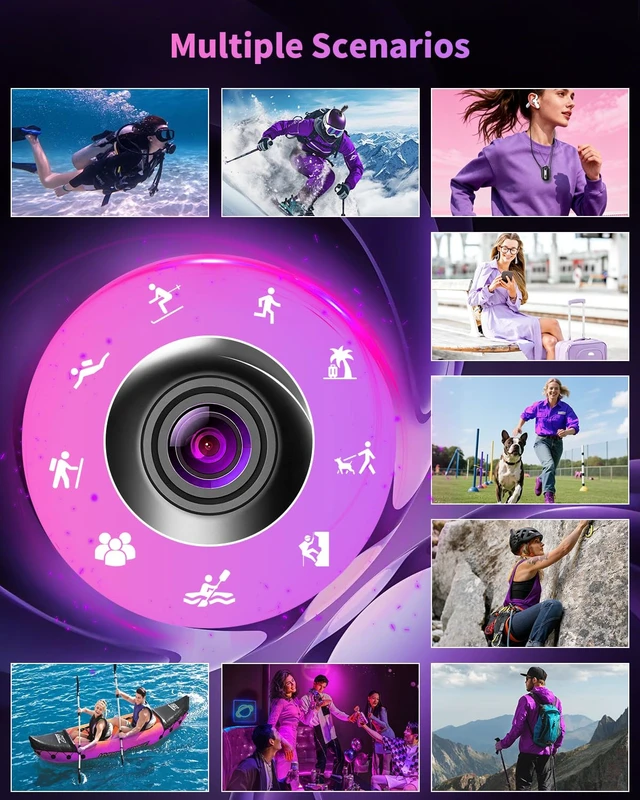 Alt view image 7 of 7 - Mini Action Body Cam 4K, 64GB WiFi Sports Camera Wearable POV Camera 35g Thumb Size, 30m Waterproof, 120° Wide-Angle, Hands-free Recording Camera for Vlogging Cycling Swimming Hiking