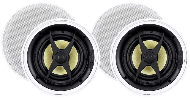 Main image of 2 Way in-Ceiling Speakers - 6.5 Inch (Pair) with Aramid Fiber and Titanium Silk Drivers - Caliber Slim Series