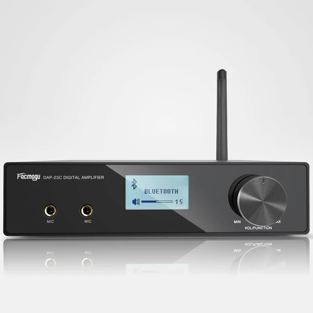 Alt view image 2 of 7 - DAP-23C 2.1CH 200W Karaoke Wireless Bluetooth Amplifier Receiver w/Subwoofer Output, HDMI ARC/Optical/MIC In, RMS 60Wx2 Home Theater Audio Stereo Digital Amp Treble/Bass/Echo/USB/RCA