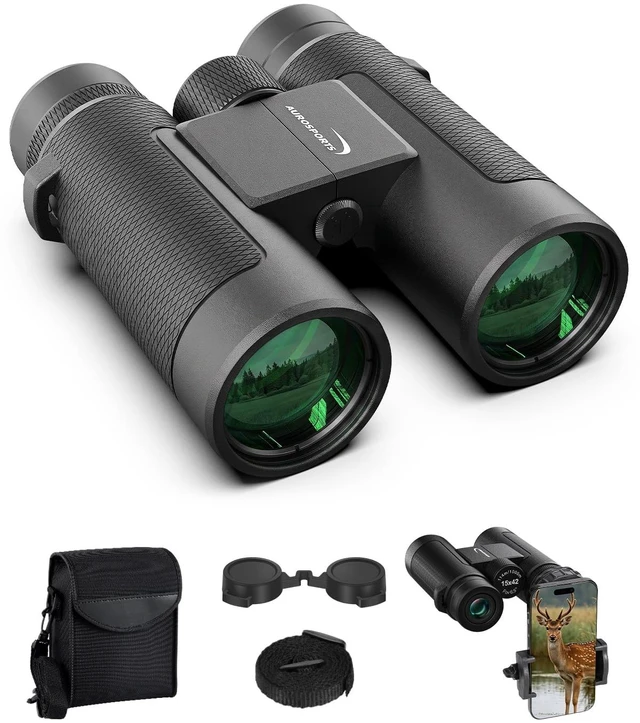 Main image of 15x42 Bird Watching Binoculars for Adults High Powered with Phone Adapter BAK4 Prism FMC Optics,Low Light View for Cruise Ship,Eyeglass Friendly Twist Up Eyecups,Light Weight for Travel Hiking