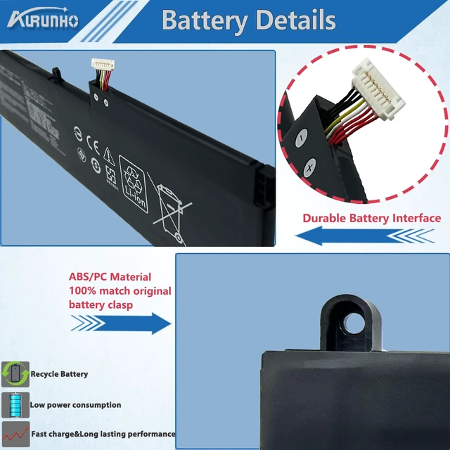 Alt view image 3 of 7 - C32N2002-2 96Wh Laptop Battery Replacement for Asus ZenBook Pro 15 Flip OLED UP6502ZA UP6502ZA-M8006W UP6502ZD UP6502ZD-M8007W Series 0B200-04230000 3ICP7/54/64-2