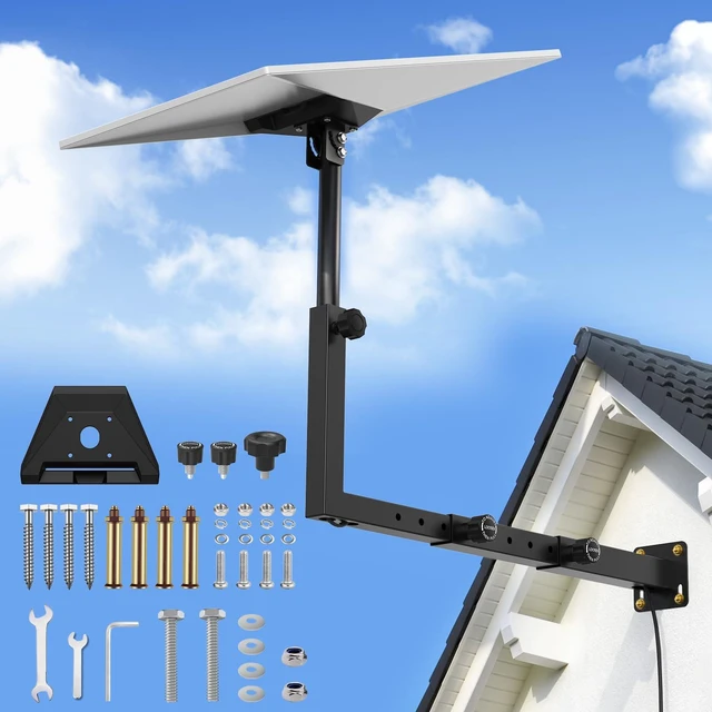 Main image of Starlink Mount for Standard 4/4X/Gen 3/V3, Adjustable Starlink Dish Mount with Telescoping Support Arm, Heavy Duty Outdoor Gen 3 Bracket for Concrete & Wood Walls, Rustproof Weatherproof Steel