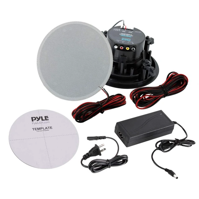 Alt view image 2 of 7 - Ceiling and Wall Mount Speaker - Wireless Bluetooth 5.25 Dual 2-Way Audio Stereo Sound Subwoofer Kit with, 240 Watts, in-Wall & in-Ceiling Flush Mount for Home Surround System - PWRC55BT