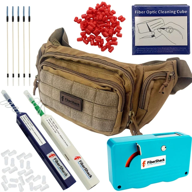 Main image of Fiber Optic Cleaning Kit - SC & LC Fiber Cleaner Kit 7 in 1 SC & LC Fiber Optic Cleaner Kit - Easy Access Waist Belt Bag for Cleaning Fiber Optic Cables Quickly & Efficiently