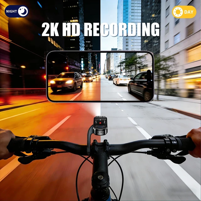 Alt view image 3 of 6 - Bike Camera Front & Rear with Gravity Anti-Shake 7H Loop Recording Waterproof Action Cam for Cycling Safety Evidence, 2000mAh Mini Pocket Video Recorder with One-Button Recording (Silver)
