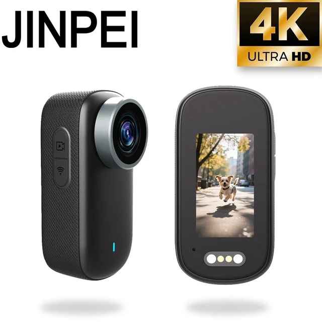 Alt view image 2 of 7 - 4K Mini Action Camera, with 1.5" Screen Included 64GB, with 360°Rotatable Clip & Magnetic Clip, 180 Minutes for Recording, IP65, Traveling, Pet Walking and Outdoors Activities JS-10B-A