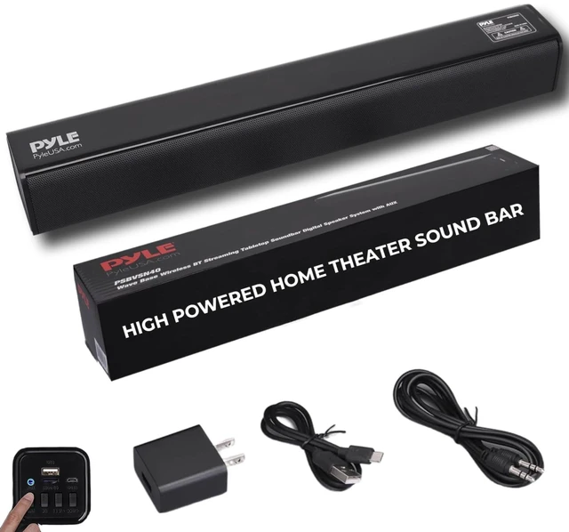 Main image of 2-Channel Tabletop Soundbar Digital Speaker System - Digital Amplifier with DSP Streaming Tabletop Stand Mount TV Digital System with AUX/Optical In/USB In/HDMI (ARC), LED Display