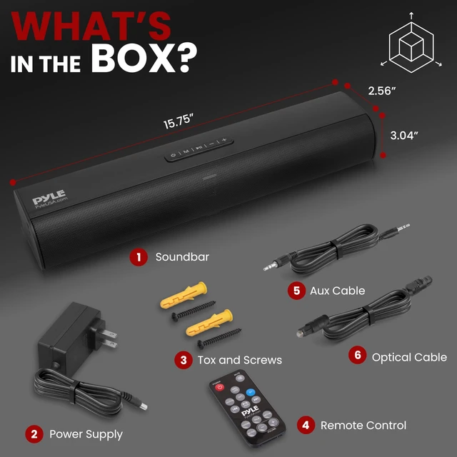Alt view image 7 of 7 - 2-Channel Tabletop Soundbar Digital Speaker System - Digital Amplifier with DSP Streaming Tabletop Stand Mount TV Digital System with AUX/Optical In/USB In/HDMI (ARC), LED Display