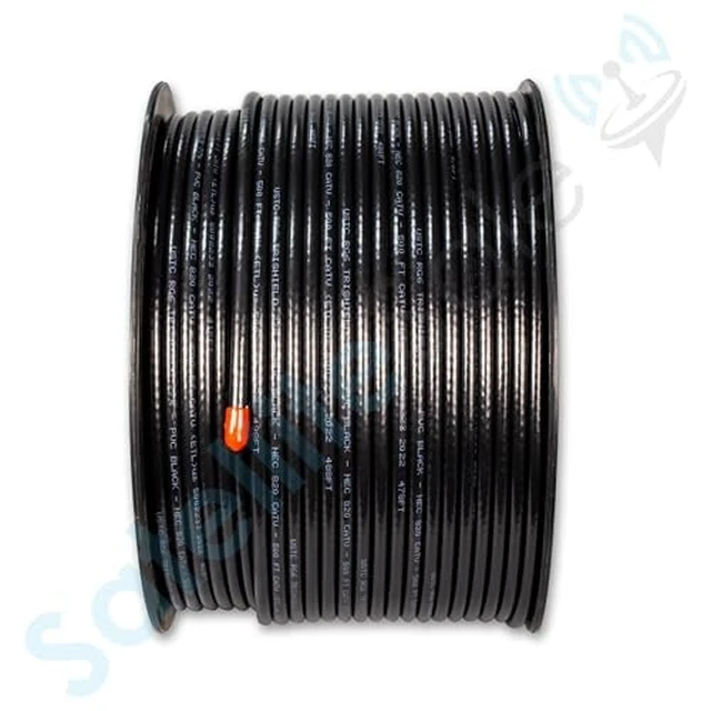 Alt view image 5 of 5 - RG-6 Trishield NEC 820 CATV HFC Coaxial Cable PVC Black 500 feet