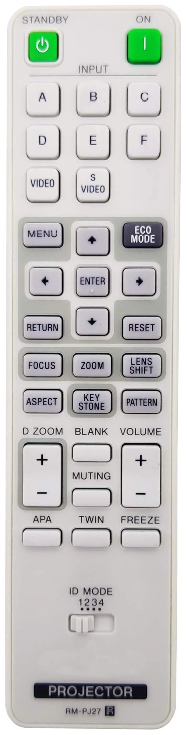 Main image of RM-PJ27 Projector Remote Control for Sony VPL-FH30, VPL-FH35, VPL-FH500L, VPL-FHZ58, VPL-FHZ61, VPL-FHZ66, VPL-FHZ700L, VPL-FWZ60, VPL-FWZ65, VPL-FX30, VPL-FX35, VPL-FX500L