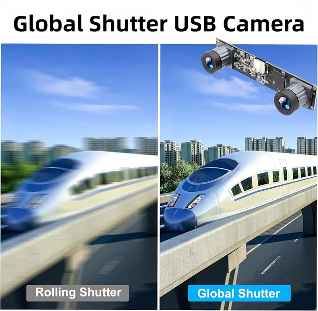 Alt view image 2 of 7 - Stereo Camera Module 1200P Global Shutter USB Camera Module 120fps High Speed Camera, Sync Webcam with No Distortion Dual Lens for VR,PC/Laptop/Raspberry Pi