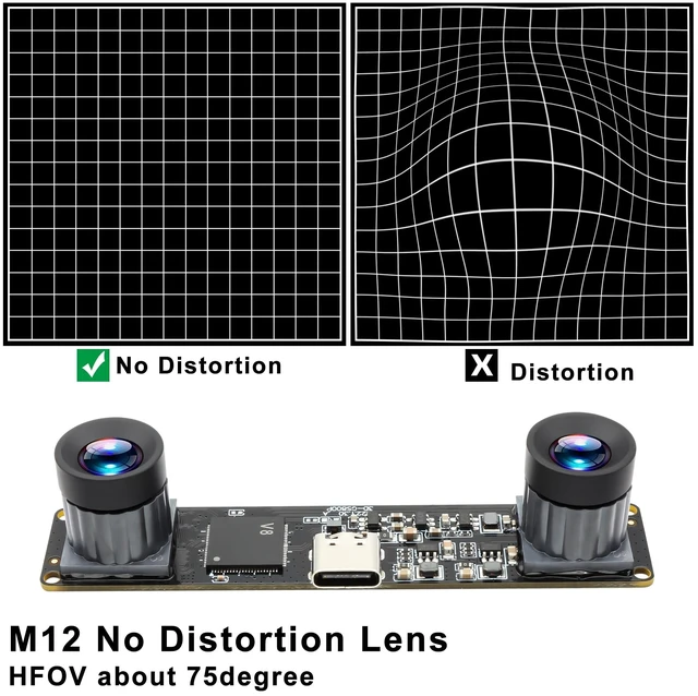 Alt view image 7 of 7 - Stereo Camera Module 1200P Global Shutter USB Camera Module 120fps High Speed Camera, Sync Webcam with No Distortion Dual Lens for VR,PC/Laptop/Raspberry Pi