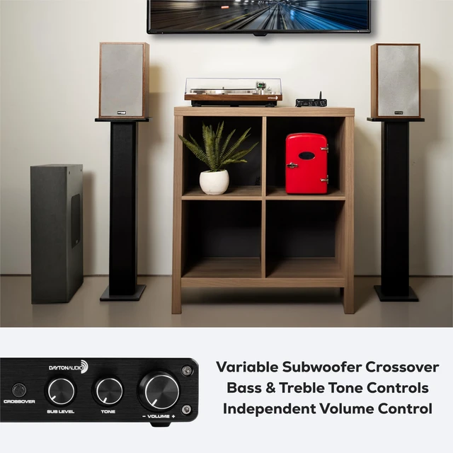 Alt view image 5 of 7 - DTA-2.1BT2 Bluetooth 5.0 Stereo Audio 2.1 Channel Amplifier Receiver Mini Hi-Fi Class D Integrated Amp 2.1 CH for Home Speakers 100W and 100W Sub Output