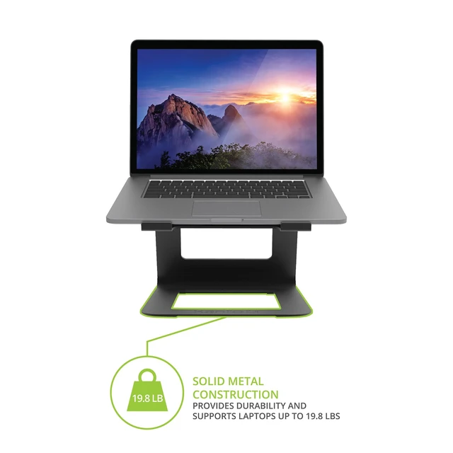 Alt view image 3 of 7 - LE1 Ergonomic Universal Riser Laptop Stand - Works with Most 11 to 16 Laptops - Included Velcro Straps Route Cables Along Stand