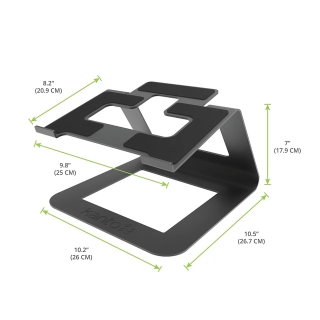 Alt view image 5 of 7 - LE1 Ergonomic Universal Riser Laptop Stand - Works with Most 11 to 16 Laptops - Included Velcro Straps Route Cables Along Stand