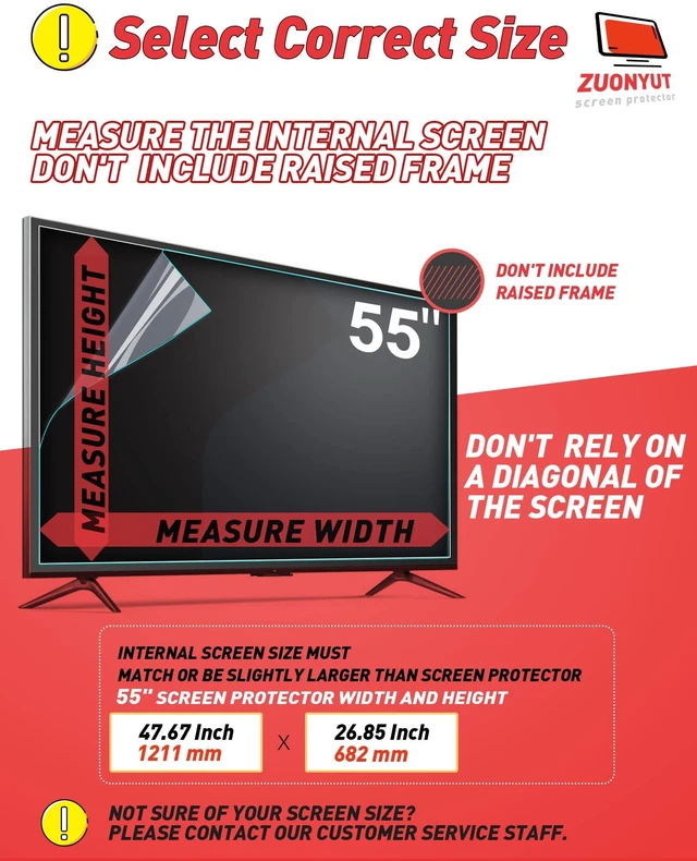 Alt view image 5 of 7 - Anti Glare Film for TV 55 Inch,Glare Screen 55 TV Glare Stopper,Blue Light Filter,Anti Glare Screen Protector Outdoor, Reflection Reduction Relieve and Glare
