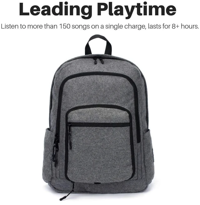 Alt view image 4 of 7 - Business Bluetooth Speaker Backpack with 20-Watt Speakers & Subwoofer for Parties/Festivals/Beach. Works with iPhone & Android (Gray)