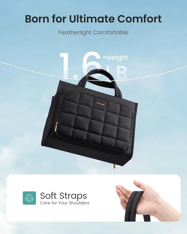 Alt view image 7 of 7 - Teacher Tote Bag for Women Work Laptop Purse With Large Cup Holder Large Puffer Nurse Handbag Bible Diaper Tote for Gifts, Waterproof Computer Bag for Business Travel Office College