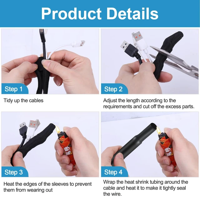 Alt view image 4 of 7 - Automotive Split Wire Loom Kit, Heat Resistant & Chew Resistant Split Conduit for Engine Bay, Cable Management Sleeve with Heat Shrink, Silicone Tape & Zip Ties