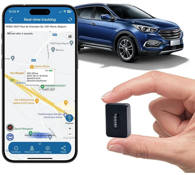 Main image of 4G Mini GPS Tracker for Vehicles No Subscription SIM Card Required TK913 - Magnetic Hidden Real-Time Tracking Device GPS Locator Precise Positioning App Alarm Notification