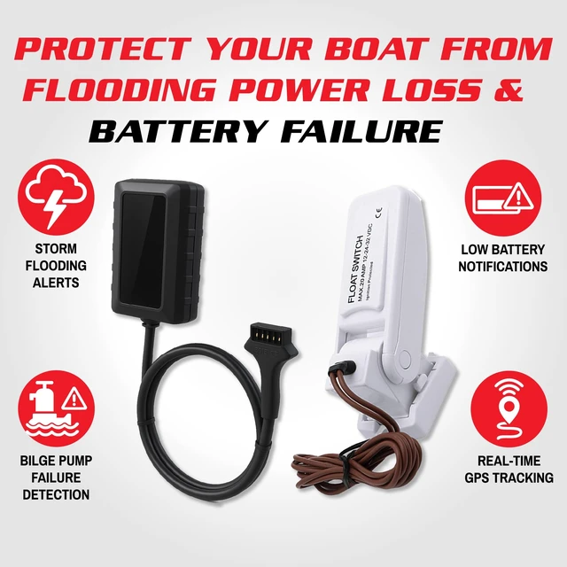 Alt view image 2 of 7 - GV57 Boat GPS Tracker & Bilge Alarm System, IP67 Waterproof Includes Float Switch, Dashboard Buzzer, Real-Time Tracking & Monitoring, Geo-Fencing, Low Battery Alerts