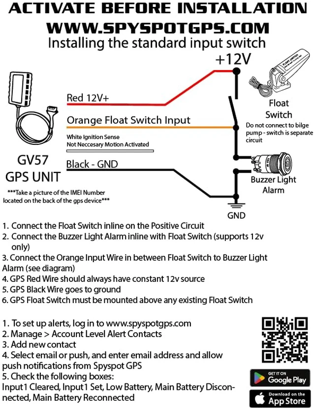 Alt view image 4 of 7 - GV57 Boat GPS Tracker & Bilge Alarm System, IP67 Waterproof Includes Float Switch, Dashboard Buzzer, Real-Time Tracking & Monitoring, Geo-Fencing, Low Battery Alerts