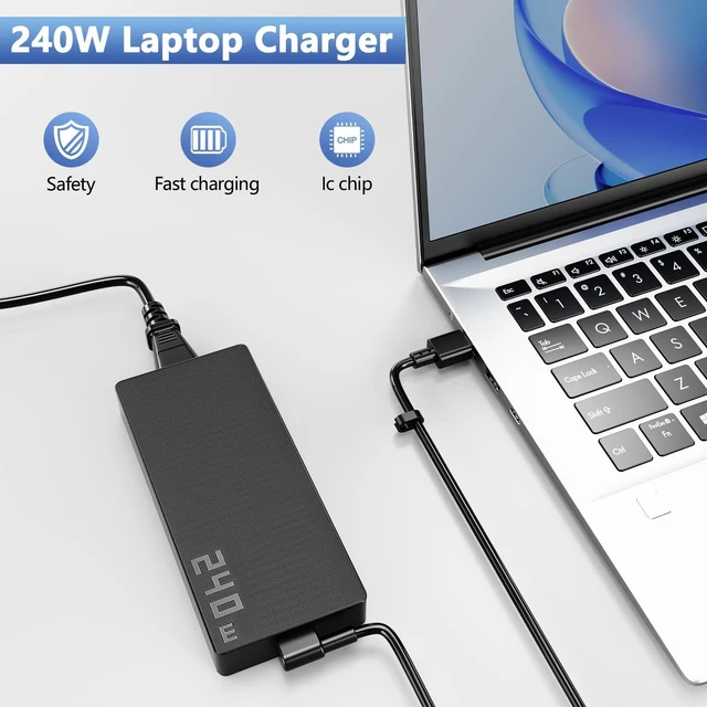 Alt view image 5 of 5 - 240W 20V 12A Rectangle Charger Fit for Asus TUF A18 A16 ROG G16 ProArt P16 for Asus TUF A18 FA808 A16 FA608, ROG Zephyrus G16 2025 GU605 GA605, ProArt P16 Gaming Creator Laptop Power Supply