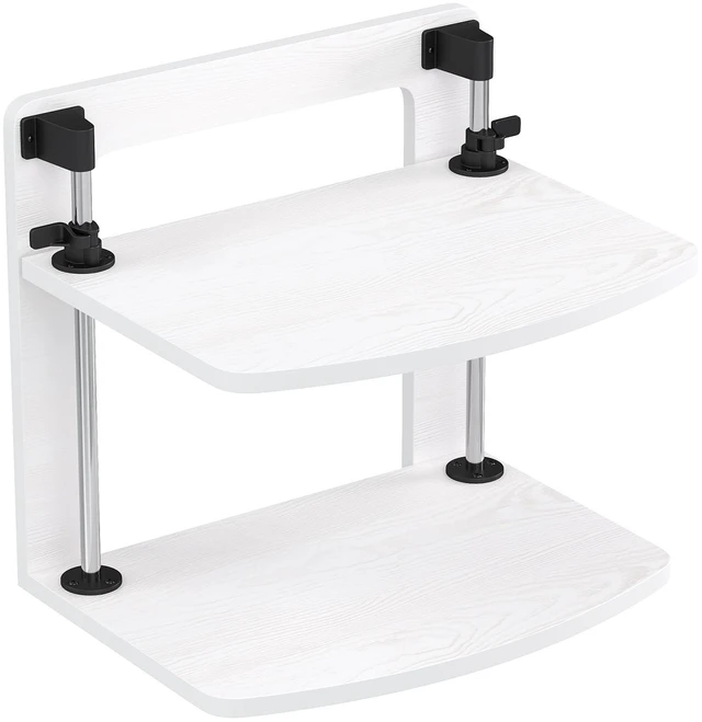 Main image of 15.6 14 13.3 Inch Laptop Computer Monitor Stand Riser for Reduced Neck Strain, Adjustable Height Desk Shelf Organizer Monitor Riser Stand for PC Monitor Laptop - Withe - Wood Grain, MR01-L