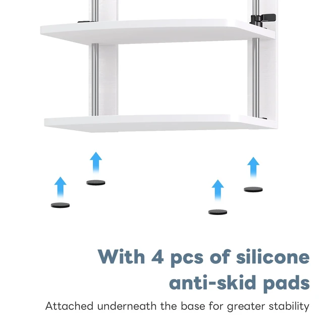 Alt view image 7 of 7 - 15.6 14 13.3 Inch Laptop Computer Monitor Stand Riser for Reduced Neck Strain, Adjustable Height Desk Shelf Organizer Monitor Riser Stand for PC Monitor Laptop - Withe - Wood Grain, MR01-L