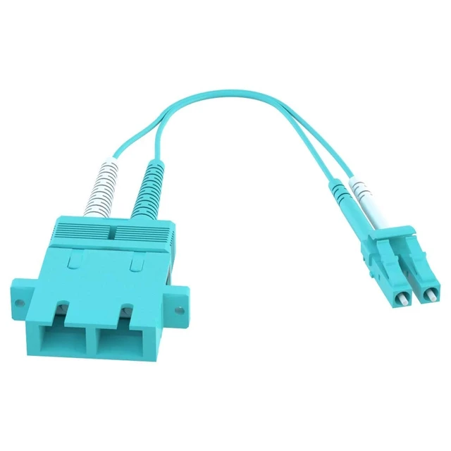 Alt view image 2 of 2 - SC Female to LC Male 40GB 50/125 OM4 Multimode Duplex Hybrid Adapter Converter Dongle (6-Pack)
