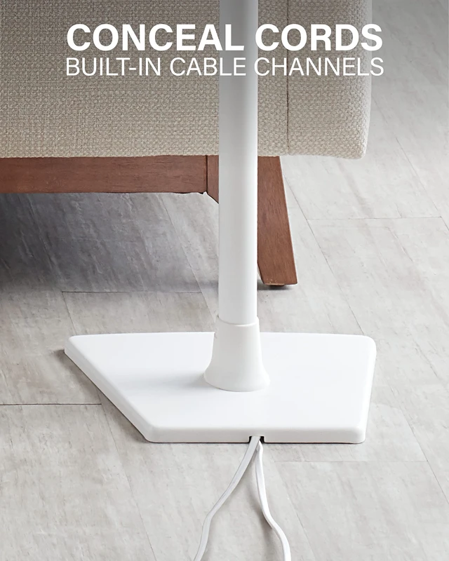 Alt view image 4 of 7 - Speaker Stand for Sonos One, One SL & Play:1 - Premium Fixed Height Speaker Stands w/Built-in Cable Channels & Easy 3-Step Install White, Single