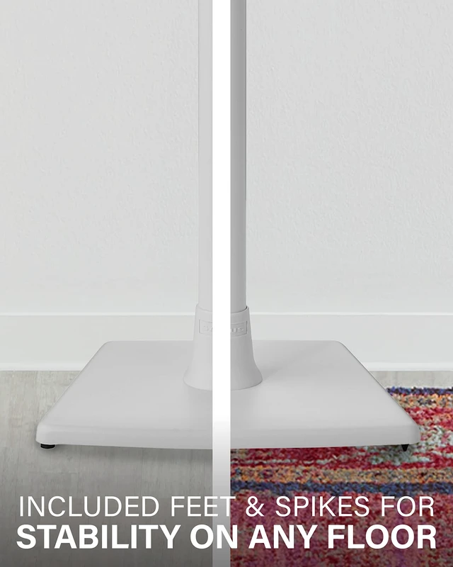 Alt view image 6 of 7 - Speaker Stand for Sonos One, One SL & Play:1 - Premium Fixed Height Speaker Stands w/Built-in Cable Channels & Easy 3-Step Install White, Single