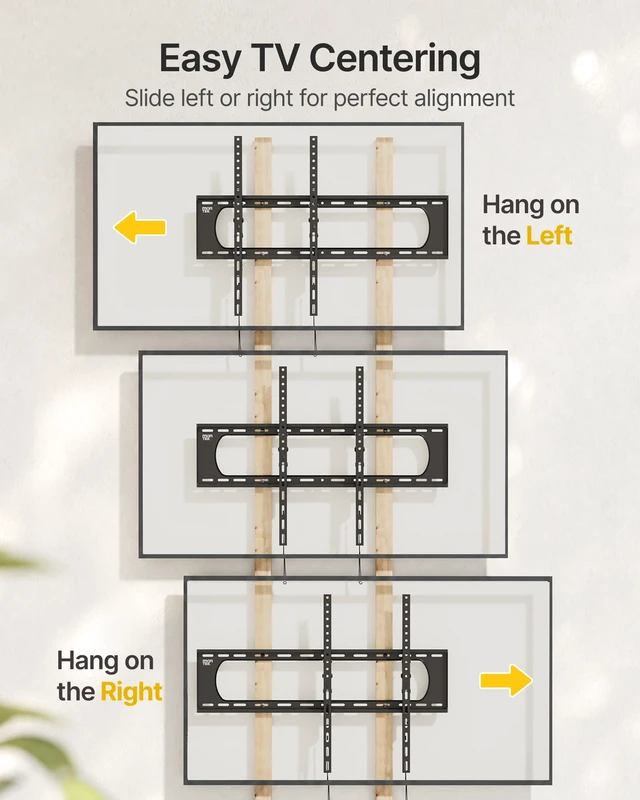 Alt view image 7 of 7 - Heavy Duty Tilting TV Wall Mount for 50-100 Inch TVs up to 220 lb ±10° tool-free tilt reduces glare; 4X load tested, one-piece wall plate, max VESA 900x600mm, 16/18/24/32" wood-stud spacing